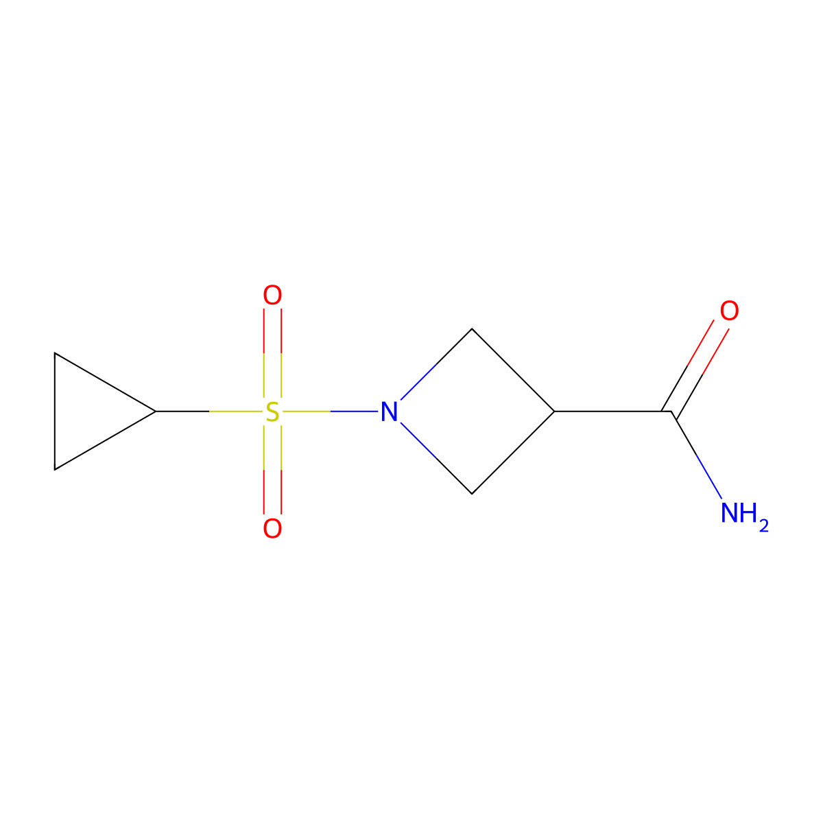 1-(Cyclopropylsulfonyl)azetidine-3-carboxamide molecular structure, CAS 1428359-16-3