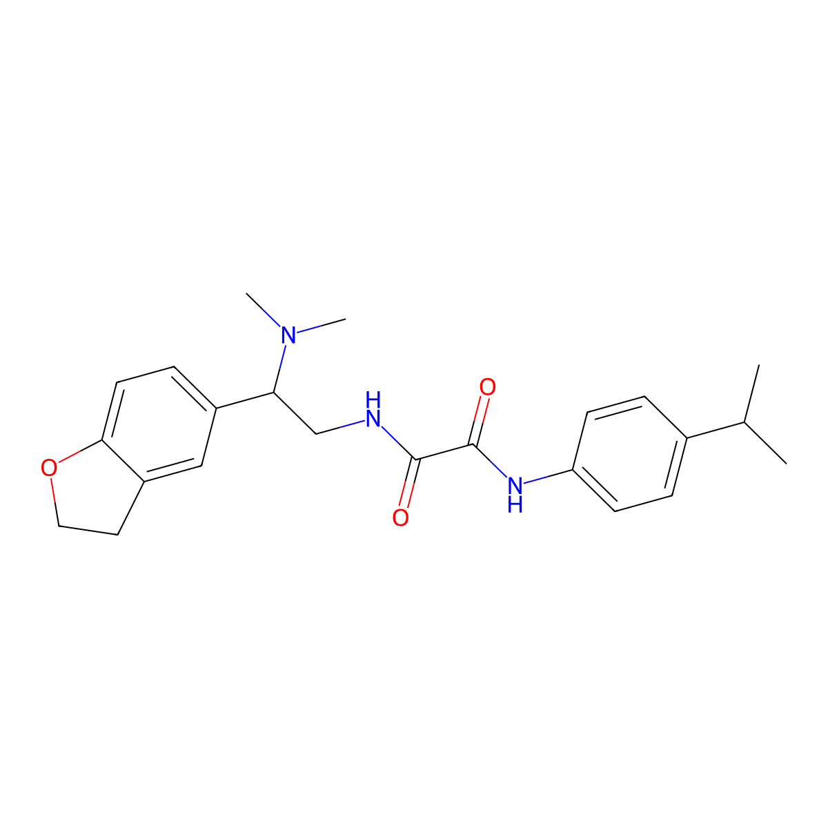 N1-(2-(2,3-dihydrobenzofuran-5-yl)-2-(dimethylamino)ethyl)-N2-(4-isopropylphenyl)oxalamide molecular structure, CAS 1428359-35-6