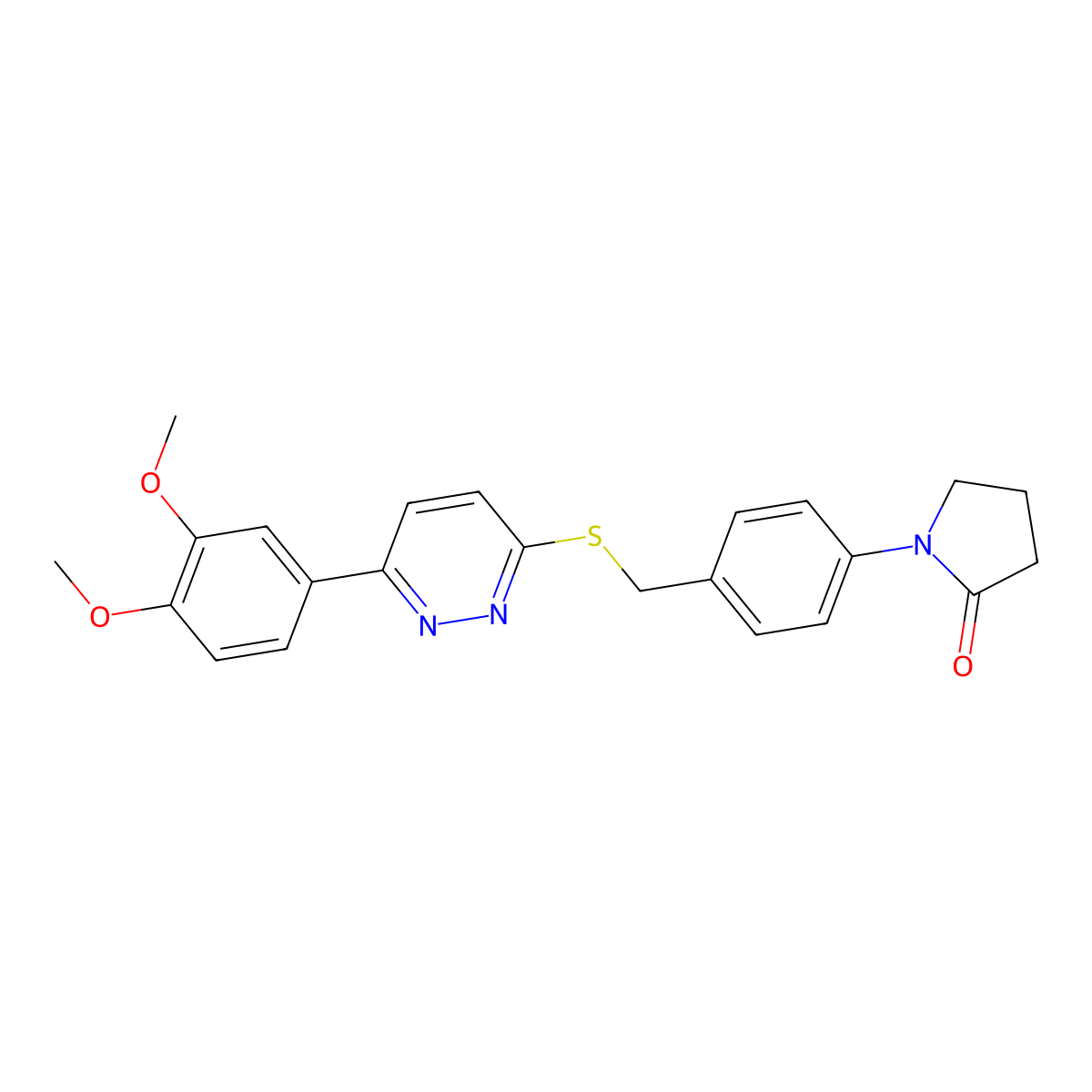1-(4-(((6-(3,4-Dimethoxyphenyl)pyridazin-3-yl)thio)methyl)phenyl)pyrrolidin-2-one molecular structure, CAS 1428359-40-3
