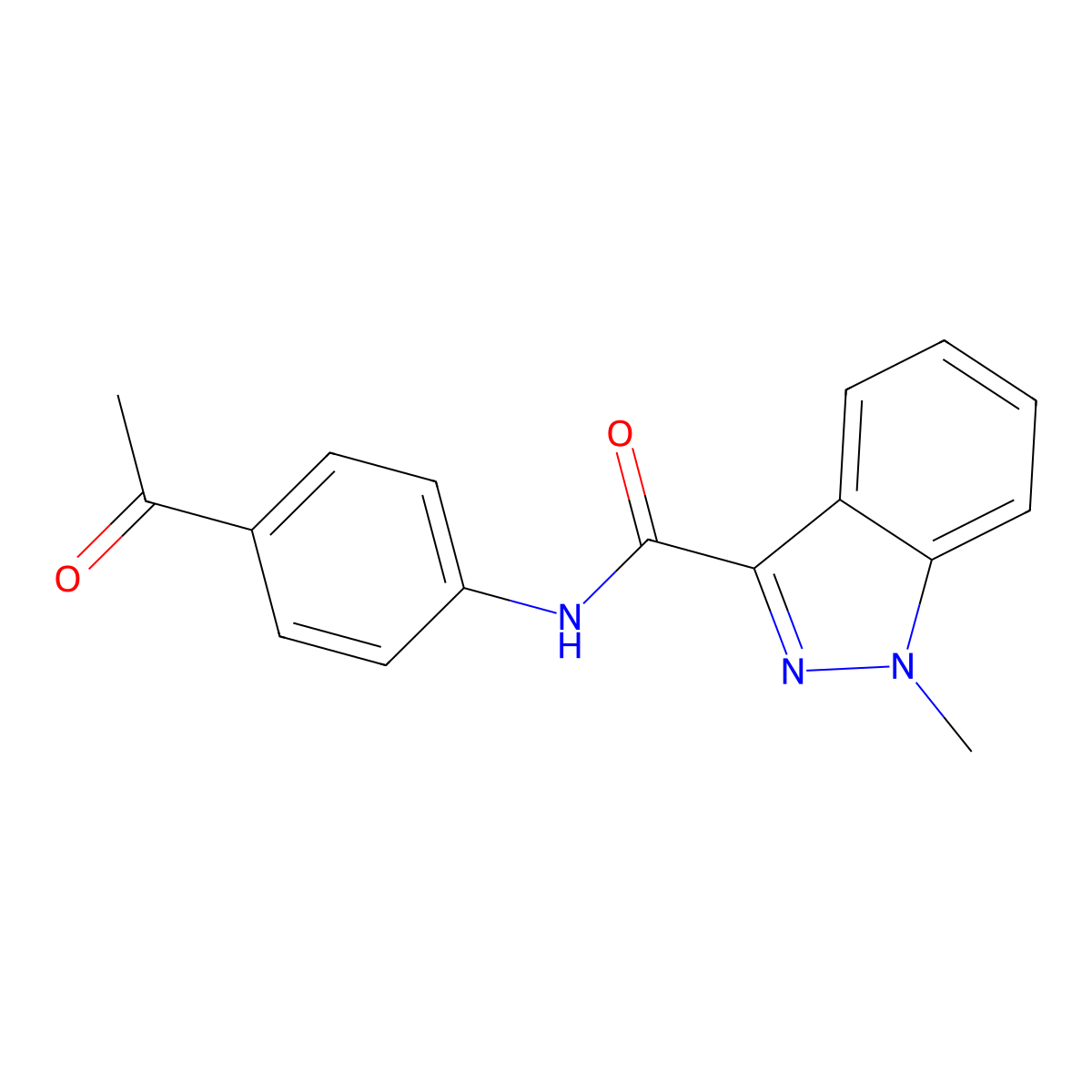 N-(4-acetylphenyl)-1-methyl-1H-indazole-3-carboxamide molecular structure, CAS 1428359-45-8