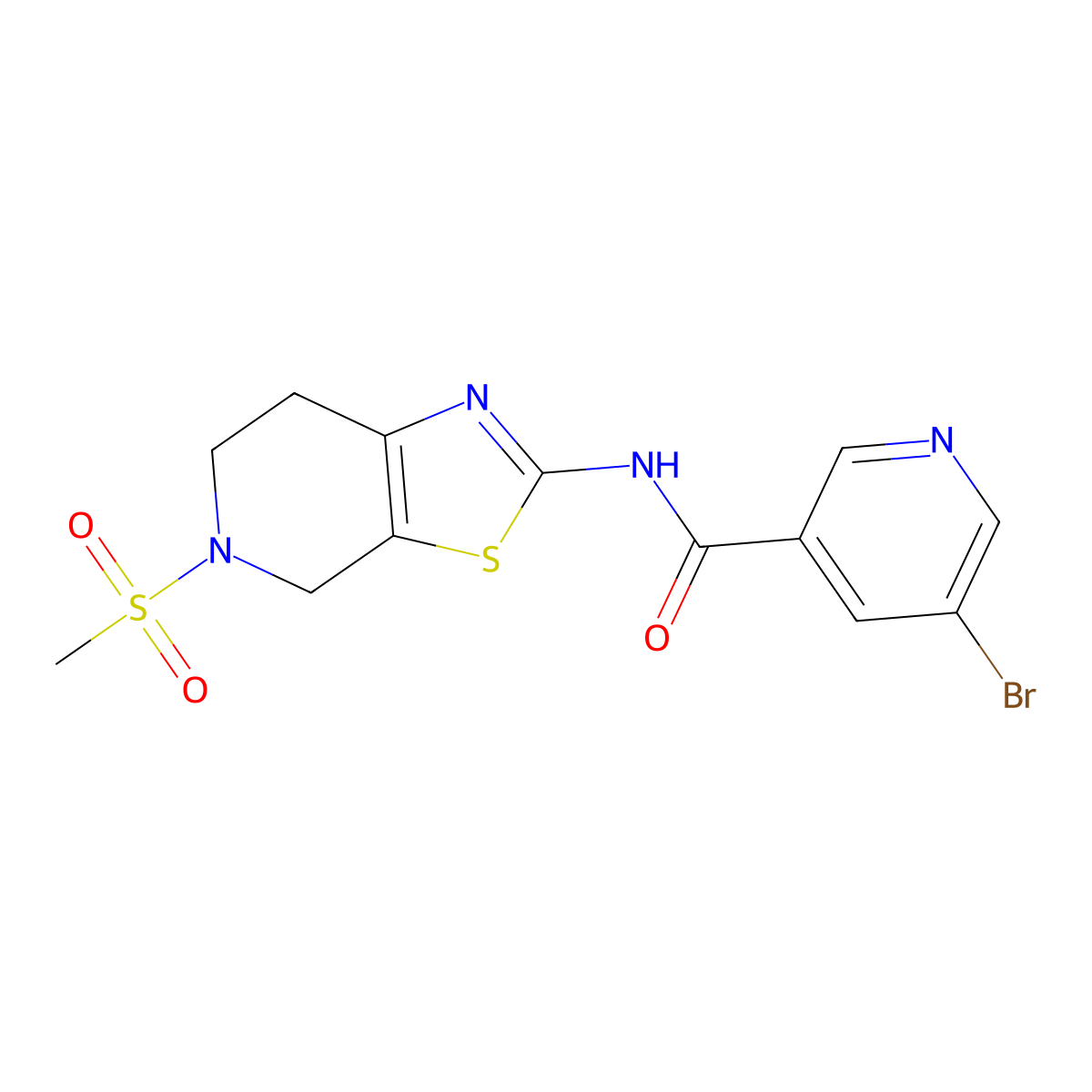 5-bromo-N-(5-(methylsulfonyl)-4,5,6,7-tetrahydrothiazolo[5,4-c]pyridin-2-yl)nicotinamide molecular structure, CAS 1428359-47-0