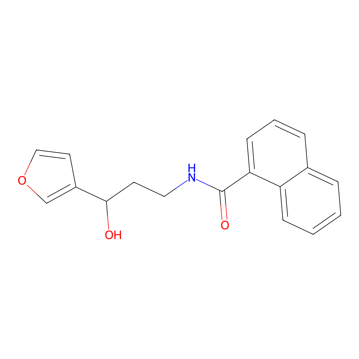 N-(3-(furan-3-yl)-3-hydroxypropyl)-1-naphthamide molecular structure, CAS 1428359-48-1