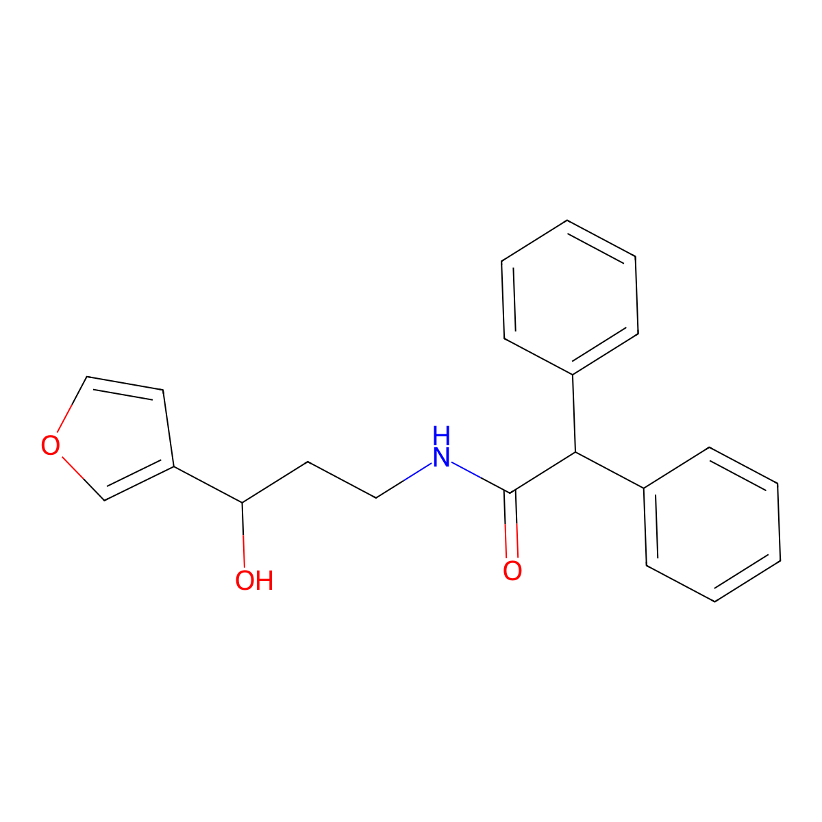 N-[3-(Furan-3-YL)-3-hydroxypropyl]-2,2-diphenylacetamide molecular structure, CAS 1428359-55-0
