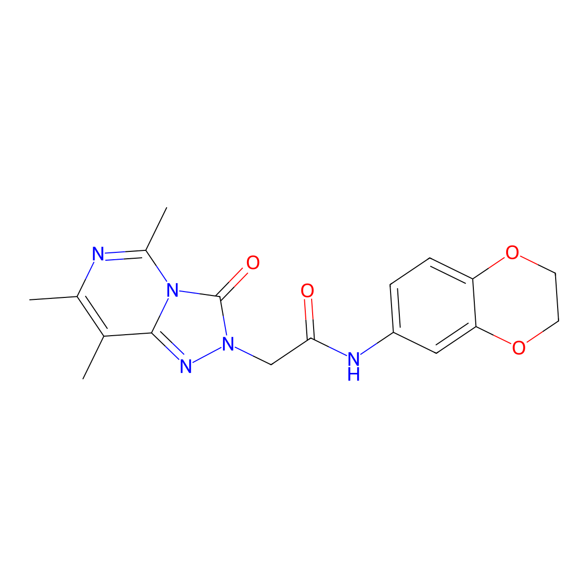 N-(2,3-dihydrobenzo[b][1,4]dioxin-6-yl)-2-(5,7,8-trimethyl-3-oxo-[1,2,4]triazolo[4,3-c]pyrimidin-2(3H)-yl)acetamide molecular structure, CAS 1428359-58-3