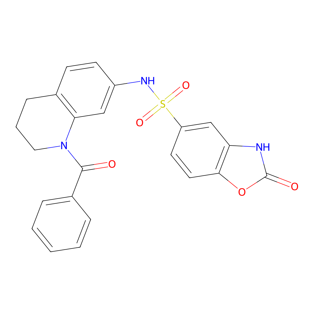 N-(1-benzoyl-1,2,3,4-tetrahydroquinolin-7-yl)-2-oxo-2,3-dihydrobenzo[d]oxazole-5-sulfonamide molecular structure, CAS 1428359-63-0