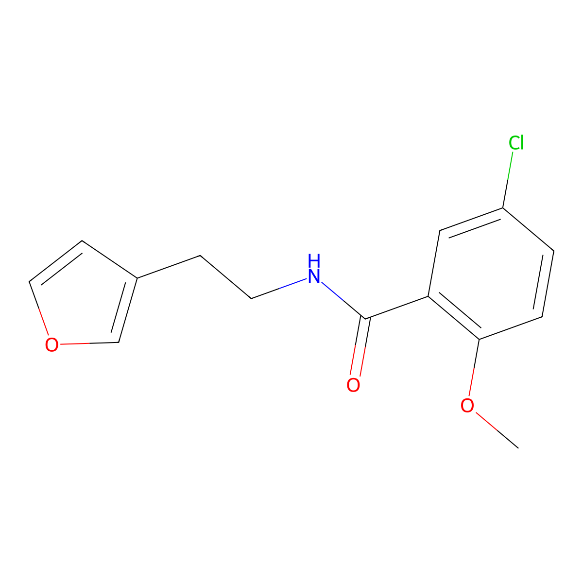 5-Chloro-N-[2-(furan-3-YL)ethyl]-2-methoxybenzamide molecular structure, CAS 1428359-75-4