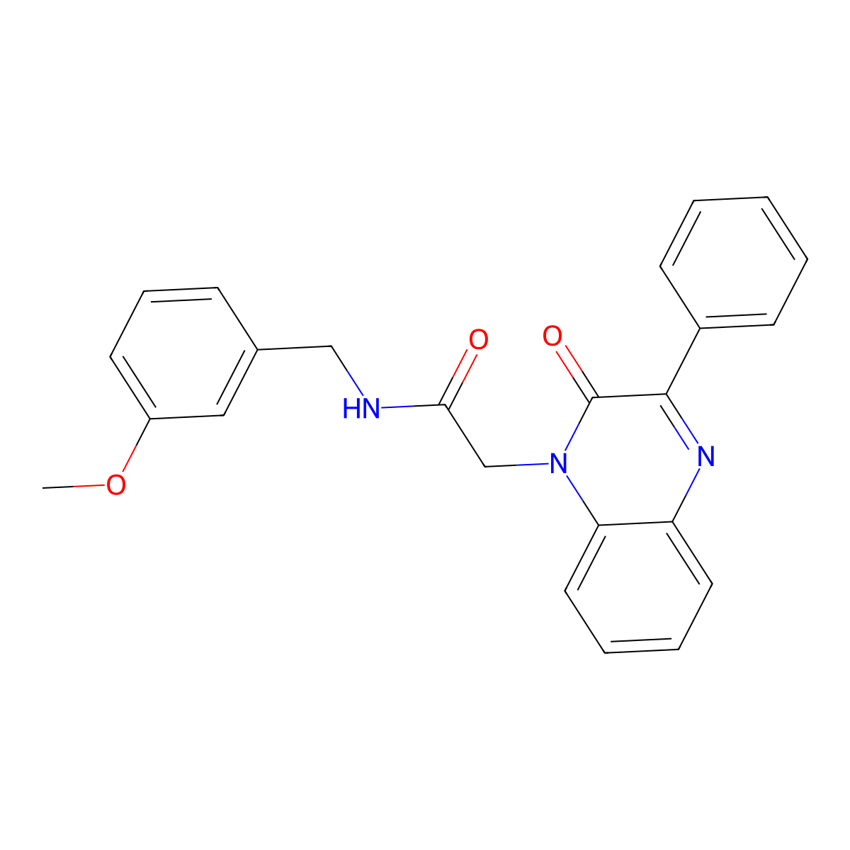 N-(3-methoxybenzyl)-2-(2-oxo-3-phenylquinoxalin-1(2H)-yl)acetamide molecular structure, CAS 1428359-76-5