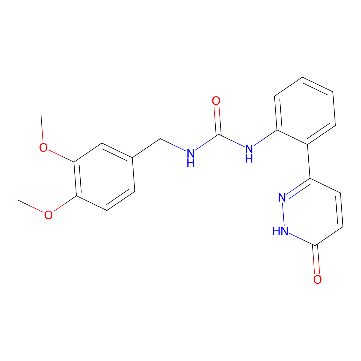 1-(3,4-Dimethoxybenzyl)-3-(2-(6-oxo-1,6-dihydropyridazin-3-yl)phenyl)urea molecular structure, CAS 1428359-79-8