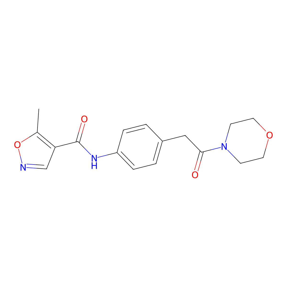 5-methyl-N-(4-(2-morpholino-2-oxoethyl)phenyl)isoxazole-4-carboxamide molecular structure, CAS 1428359-81-2