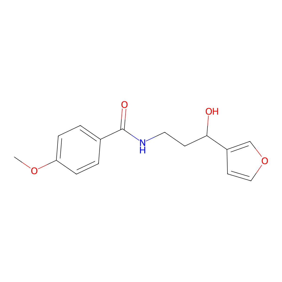 N-[3-(Furan-3-YL)-3-hydroxypropyl]-4-methoxybenzamide molecular structure, CAS 1428359-93-6