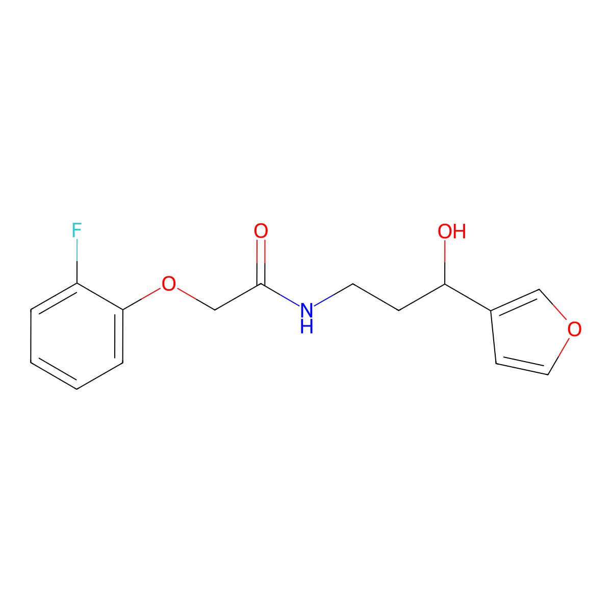 2-(2-Fluorophenoxy)-N-[3-(furan-3-YL)-3-hydroxypropyl]acetamide molecular structure, CAS 1428360-02-4
