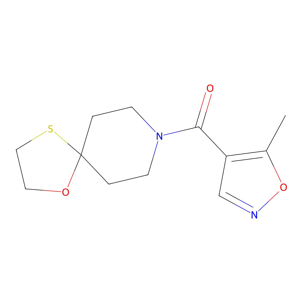 (5-Methylisoxazol-4-yl)(1-oxa-4-thia-8-azaspiro[4.5]decan-8-yl)methanone molecular structure, CAS 1428360-10-4