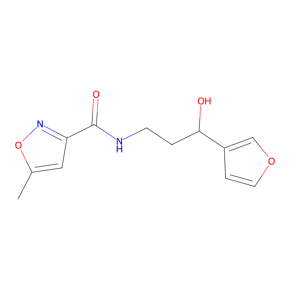 N-(3-(furan-3-yl)-3-hydroxypropyl)-5-methylisoxazole-3-carboxamide molecular structure, CAS 1428360-20-6