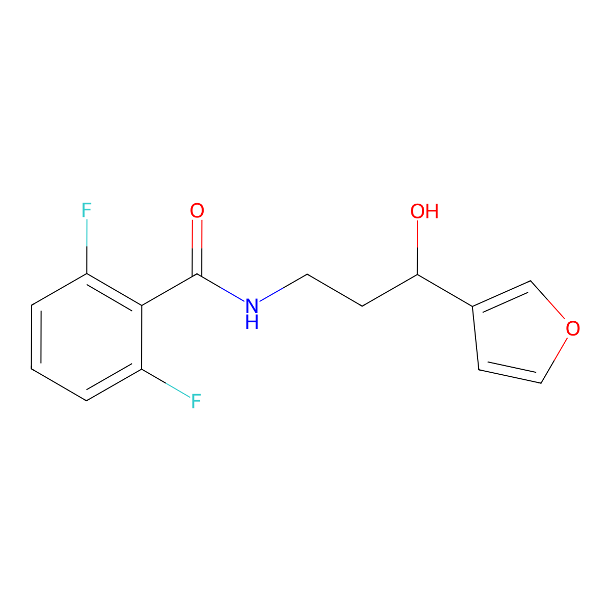2,6-Difluoro-N-[3-(furan-3-YL)-3-hydroxypropyl]benzamide molecular structure, CAS 1428360-24-0