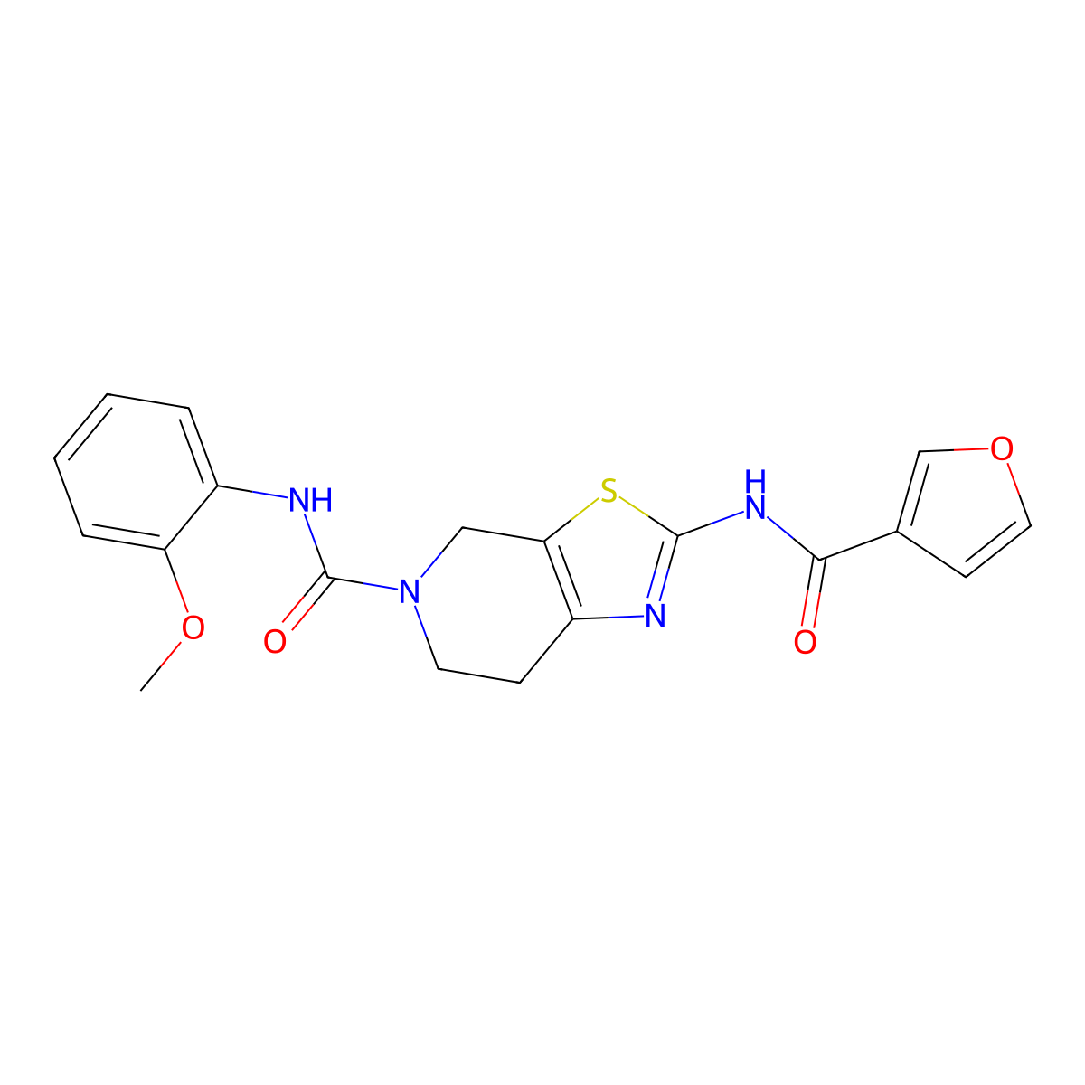 2-(furan-3-carboxamido)-N-(2-methoxyphenyl)-6,7-dihydrothiazolo[5,4-c]pyridine-5(4H)-carboxamide molecular structure, CAS 1428360-25-1