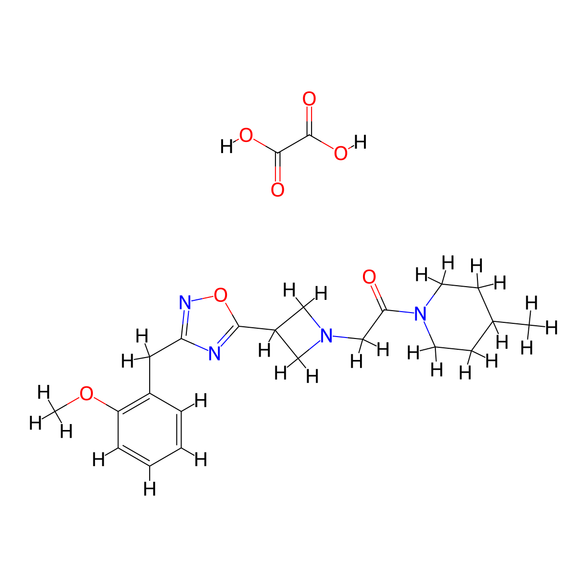 2-(3-(3-(2-Methoxybenzyl)-1,2,4-oxadiazol-5-yl)azetidin-1-yl)-1-(4-methylpiperidin-1-yl)ethanone oxalate molecular structure, CAS 1428360-31-9