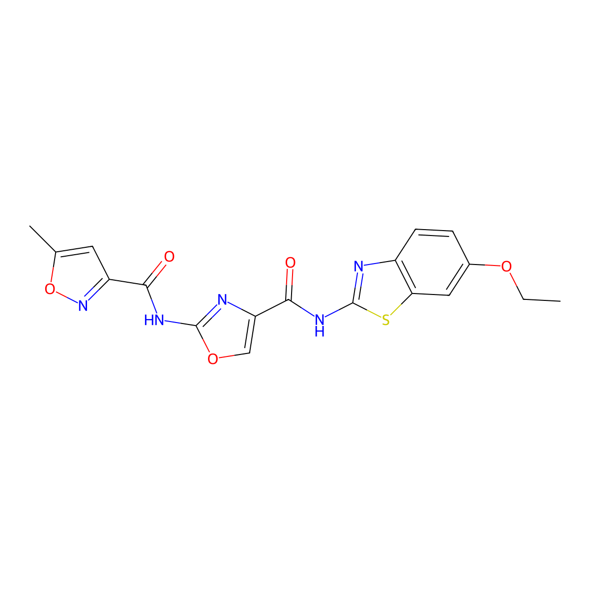 N-(4-((6-ethoxybenzo[d]thiazol-2-yl)carbamoyl)oxazol-2-yl)-5-methylisoxazole-3-carboxamide molecular structure, CAS 1428360-32-0