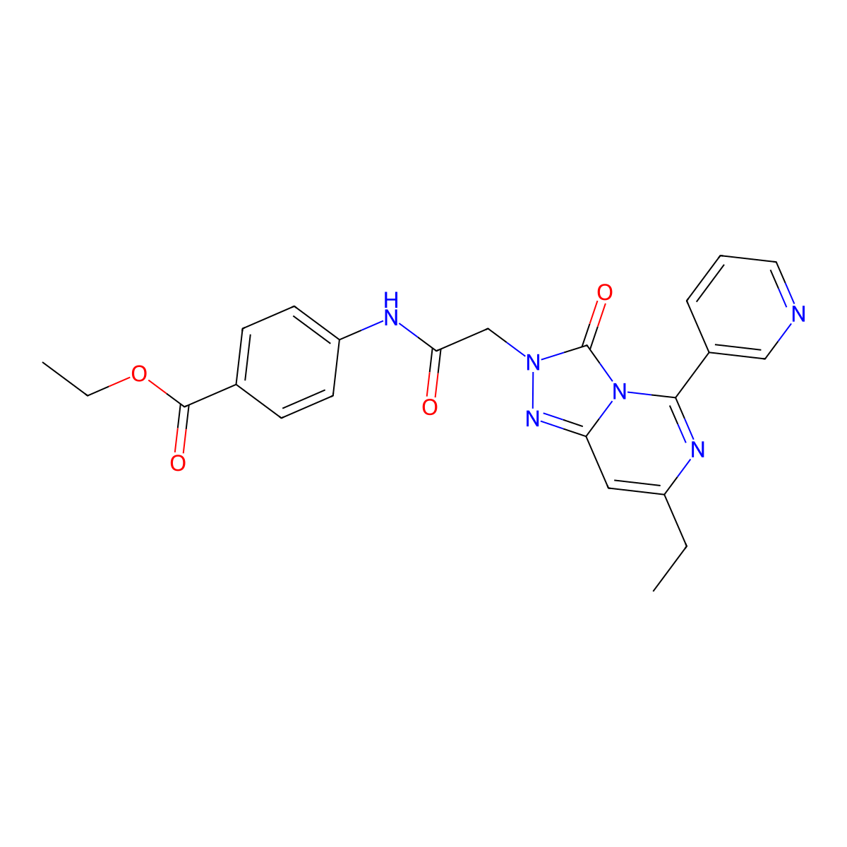 ethyl 4-(2-(7-ethyl-3-oxo-5-(pyridin-3-yl)-[1,2,4]triazolo[4,3-c]pyrimidin-2(3H)-yl)acetamido)benzoate molecular structure, CAS 1428362-26-8