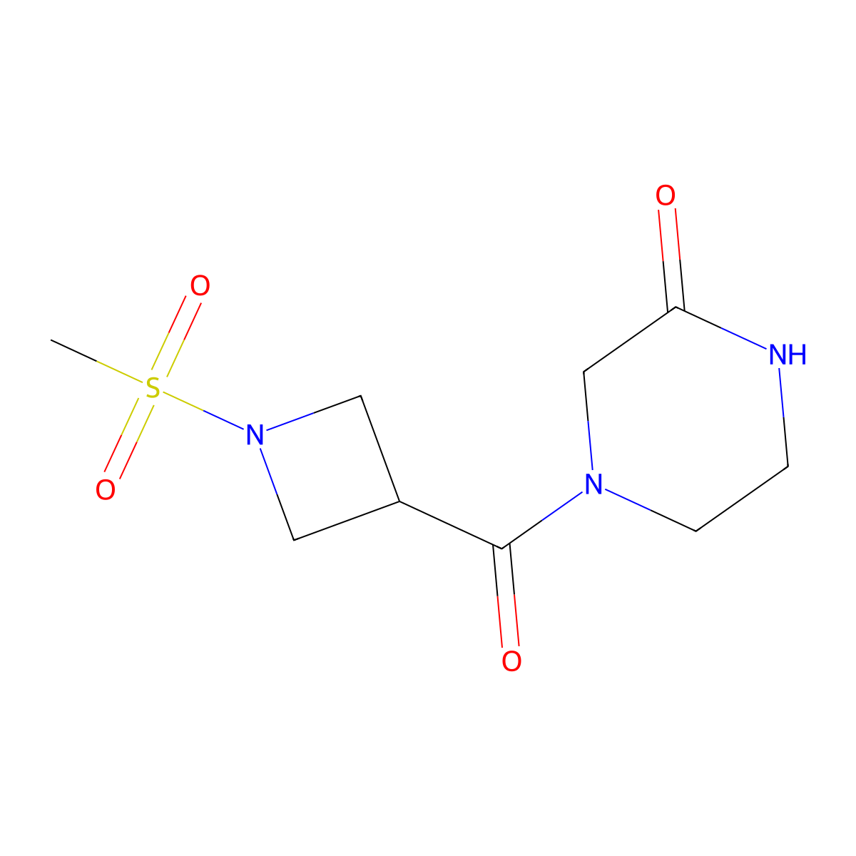 4-(1-(Methylsulfonyl)azetidine-3-carbonyl)piperazin-2-one molecular structure, CAS 1428362-40-6
