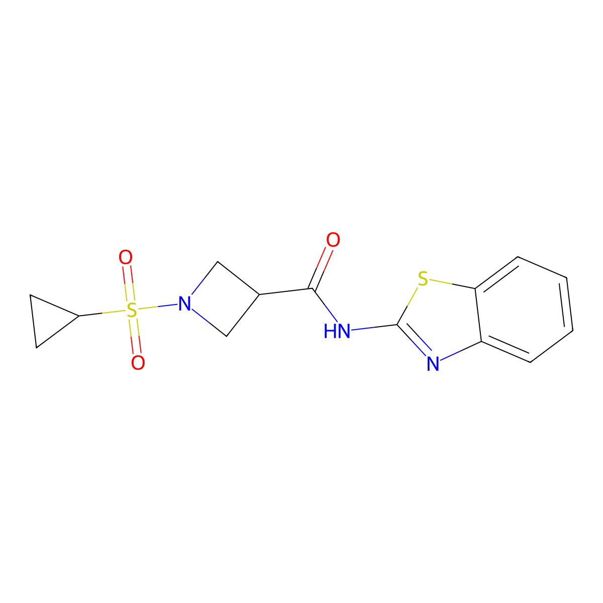 N-(benzo[d]thiazol-2-yl)-1-(cyclopropylsulfonyl)azetidine-3-carboxamide molecular structure, CAS 1428362-52-0