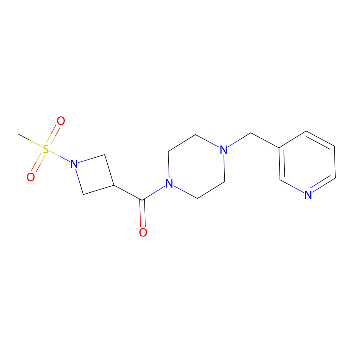 (1-(Methylsulfonyl)azetidin-3-yl)(4-(pyridin-3-ylmethyl)piperazin-1-yl)methanone molecular structure, CAS 1428362-59-7