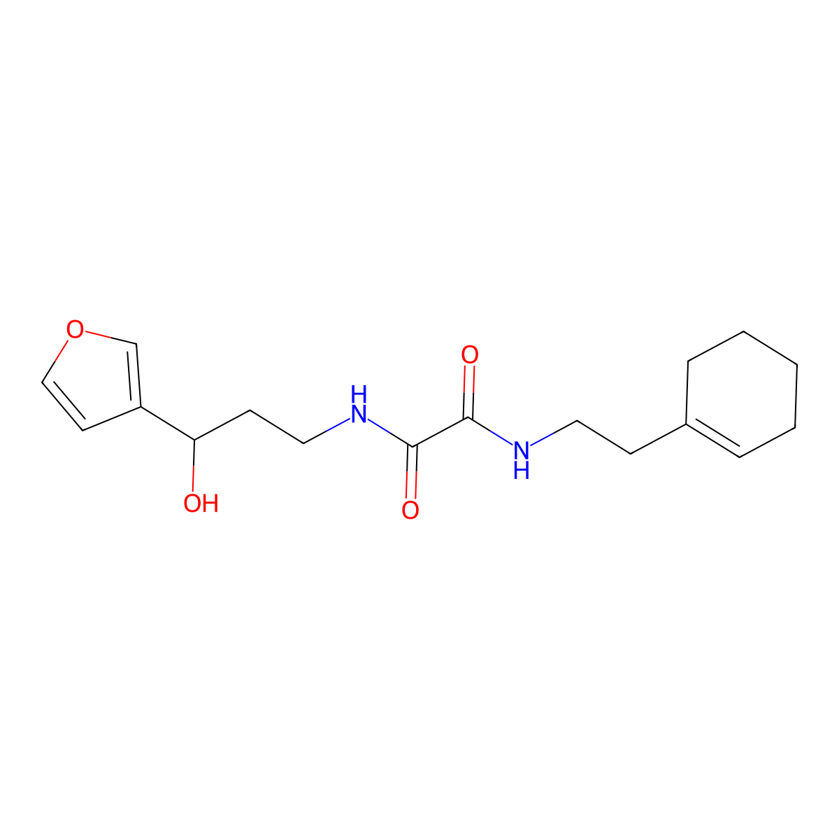 N1-(2-(cyclohex-1-en-1-yl)ethyl)-N2-(3-(furan-3-yl)-3-hydroxypropyl)oxalamide molecular structure, CAS 1428362-60-0