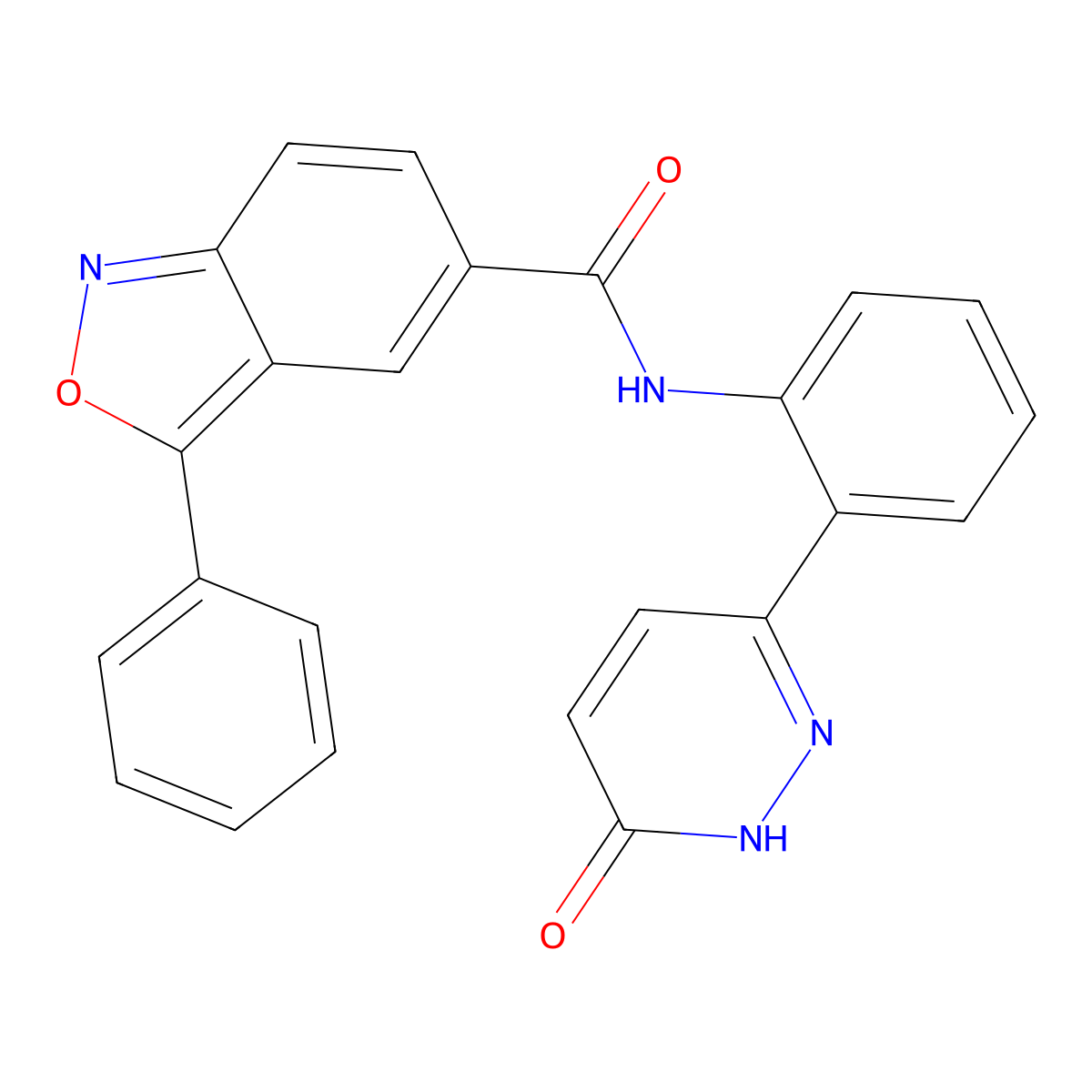 N-[2-(6-oxo-1,6-dihydropyridazin-3-yl)phenyl]-3-phenyl-2,1-benzoxazole-5-carboxamide molecular structure, CAS 1428362-65-5