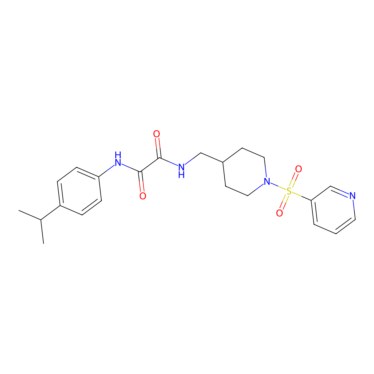 N1-(4-isopropylphenyl)-N2-((1-(pyridin-3-ylsulfonyl)piperidin-4-yl)methyl)oxalamide molecular structure, CAS 1428362-75-7