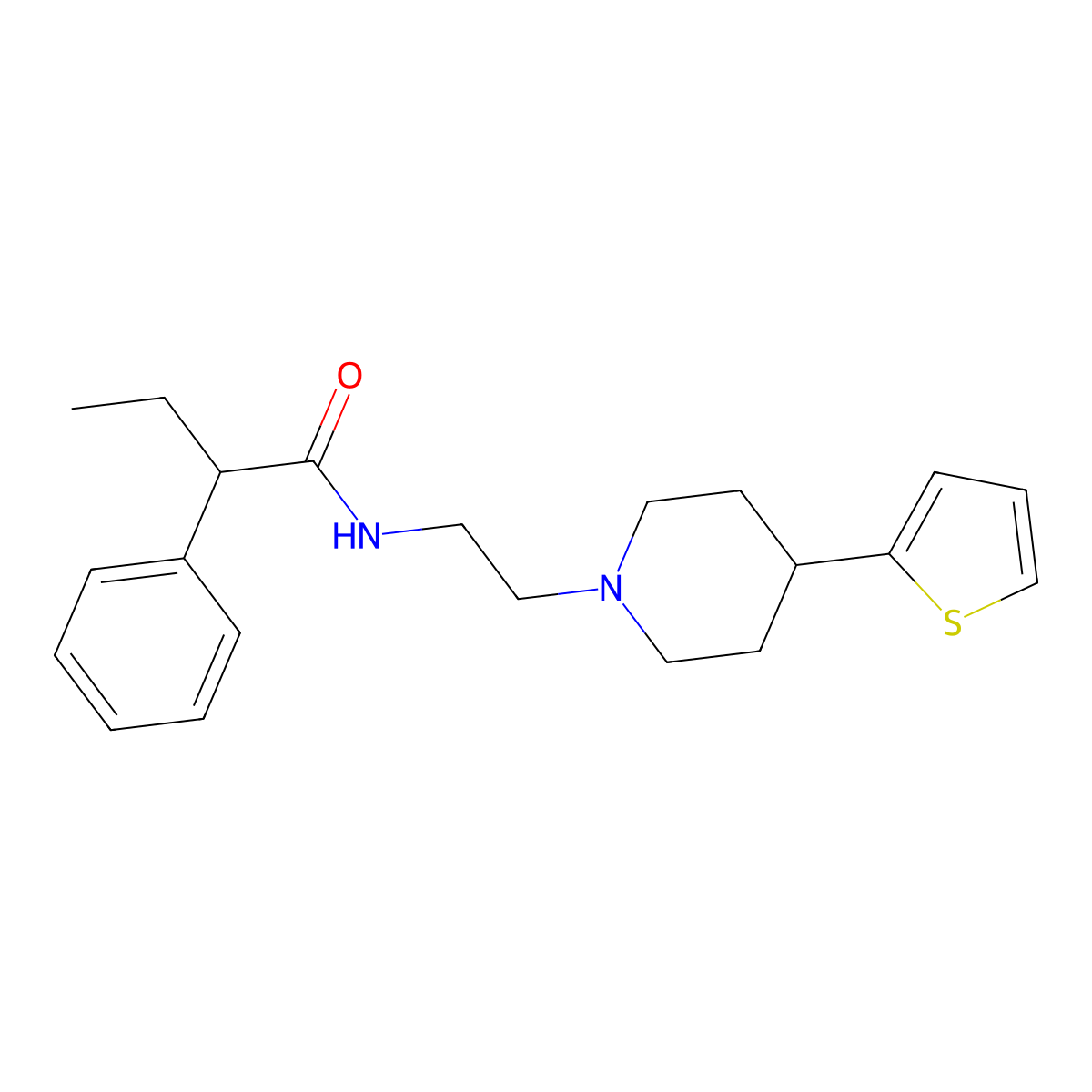 2-Phenyl-N-{2-[4-(thiophen-2-YL)piperidin-1-YL]ethyl}butanamide molecular structure, CAS 1428362-76-8