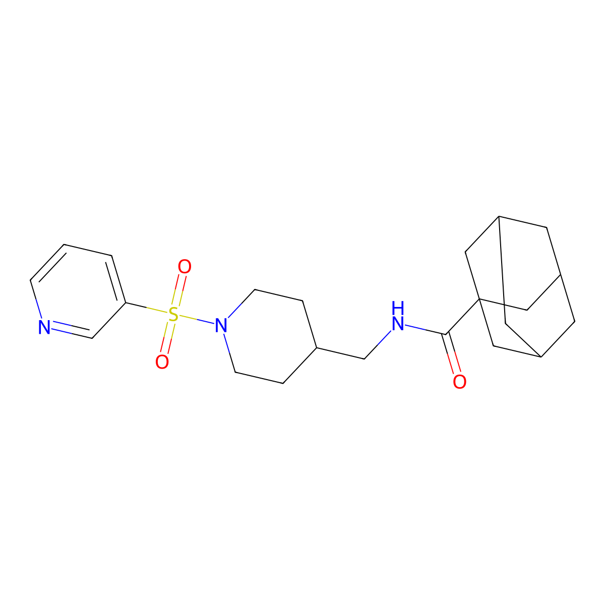 N-{[1-(pyridine-3-sulfonyl)piperidin-4-yl]methyl}adamantane-1-carboxamide molecular structure, CAS 1428362-85-9