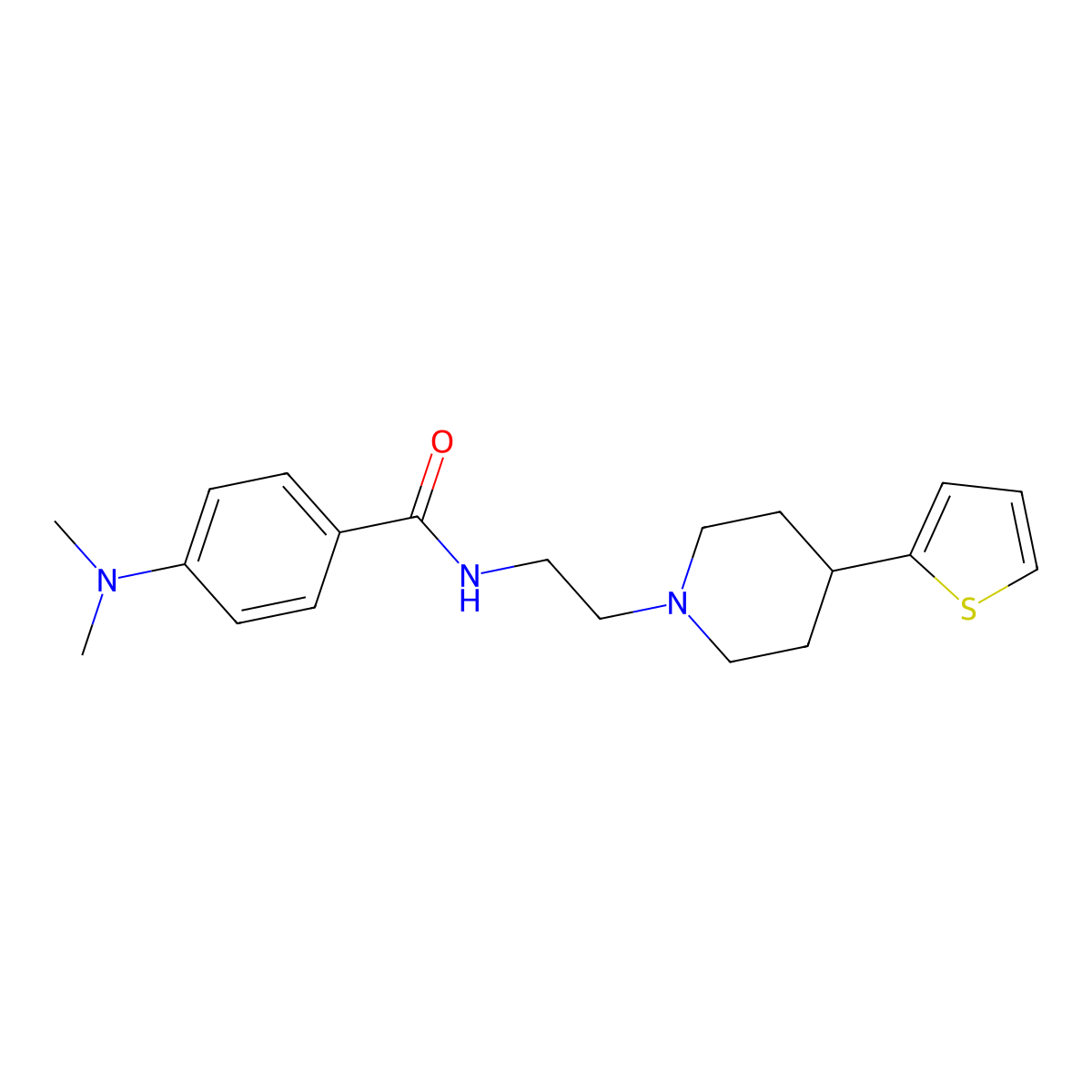 4-(Dimethylamino)-N-{2-[4-(thiophen-2-YL)piperidin-1-YL]ethyl}benzamide molecular structure, CAS 1428362-91-7