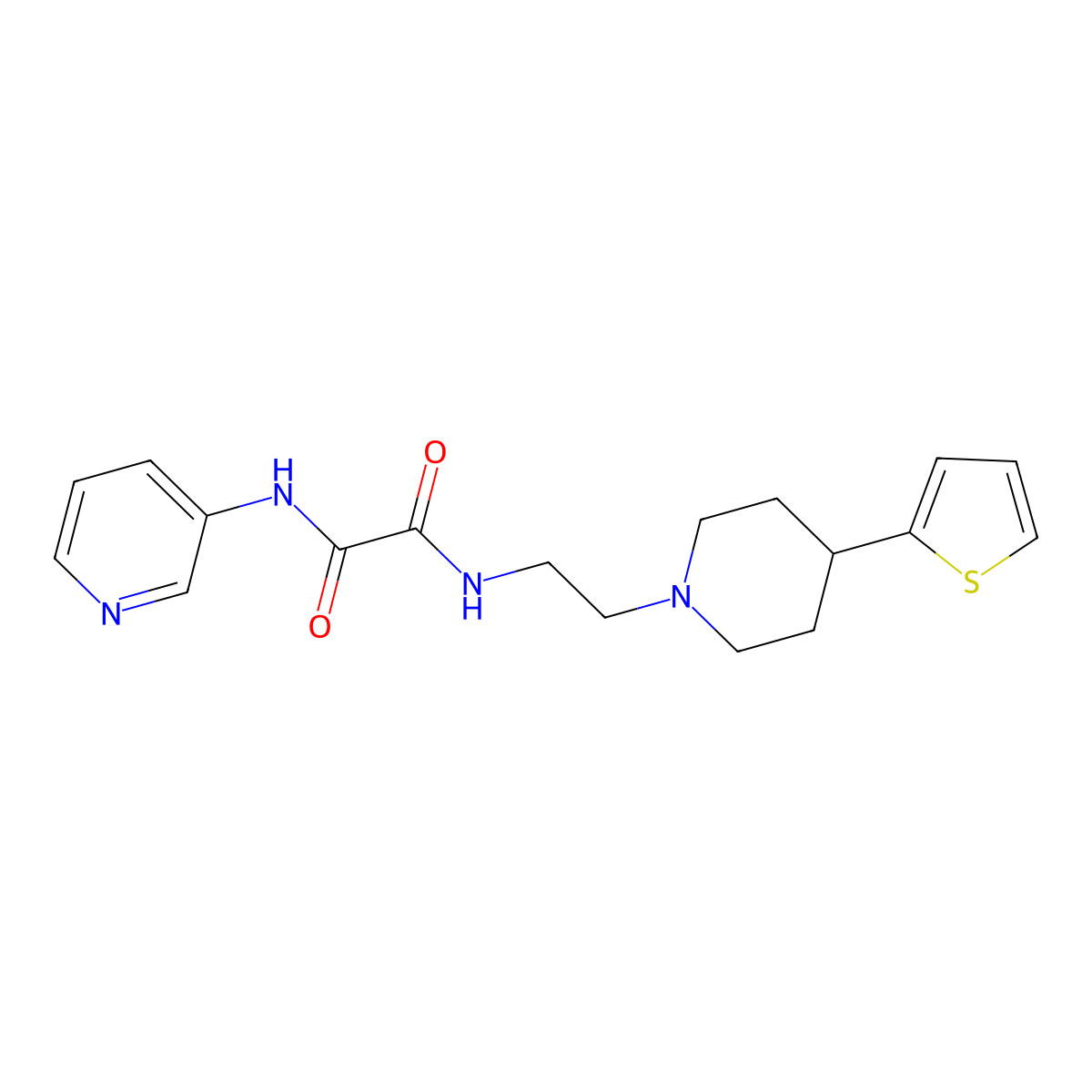 N1-(pyridin-3-yl)-N2-(2-(4-(thiophen-2-yl)piperidin-1-yl)ethyl)oxalamide molecular structure, CAS 1428363-02-3