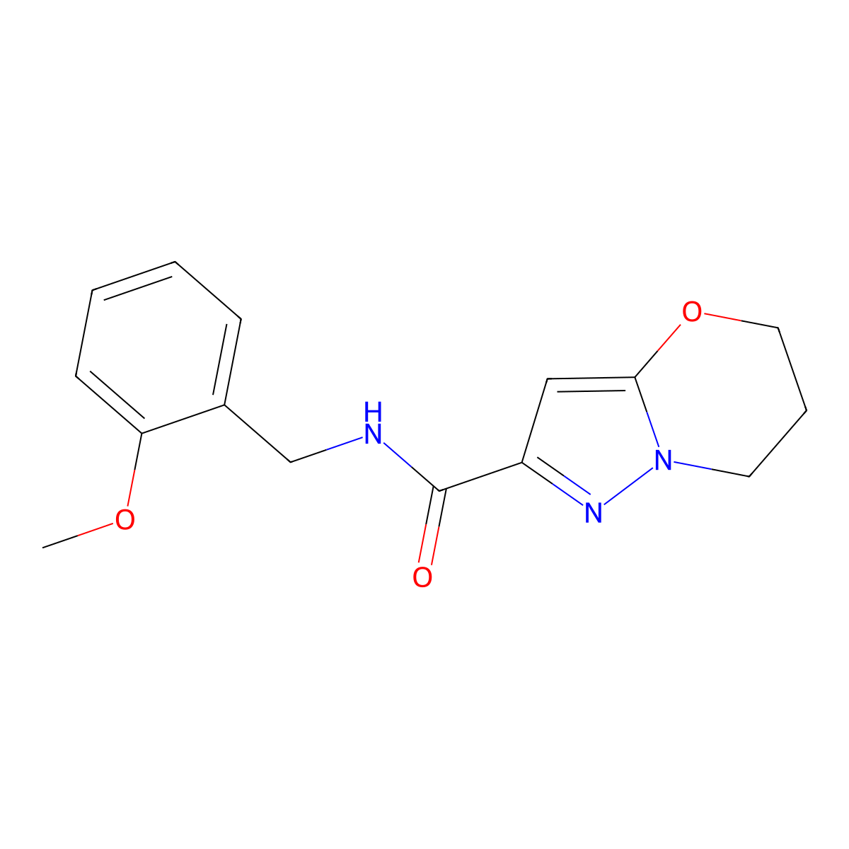 N-(2-methoxybenzyl)-6,7-dihydro-5H-pyrazolo[5,1-b][1,3]oxazine-2-carboxamide molecular structure, CAS 1428363-09-0