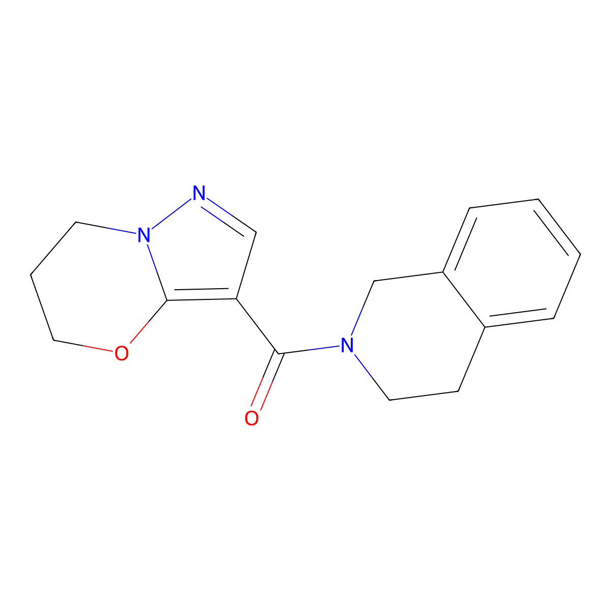 (6,7-dihydro-5H-pyrazolo[5,1-b][1,3]oxazin-3-yl)(3,4-dihydroisoquinolin-2(1H)-yl)methanone molecular structure, CAS 1428363-11-4