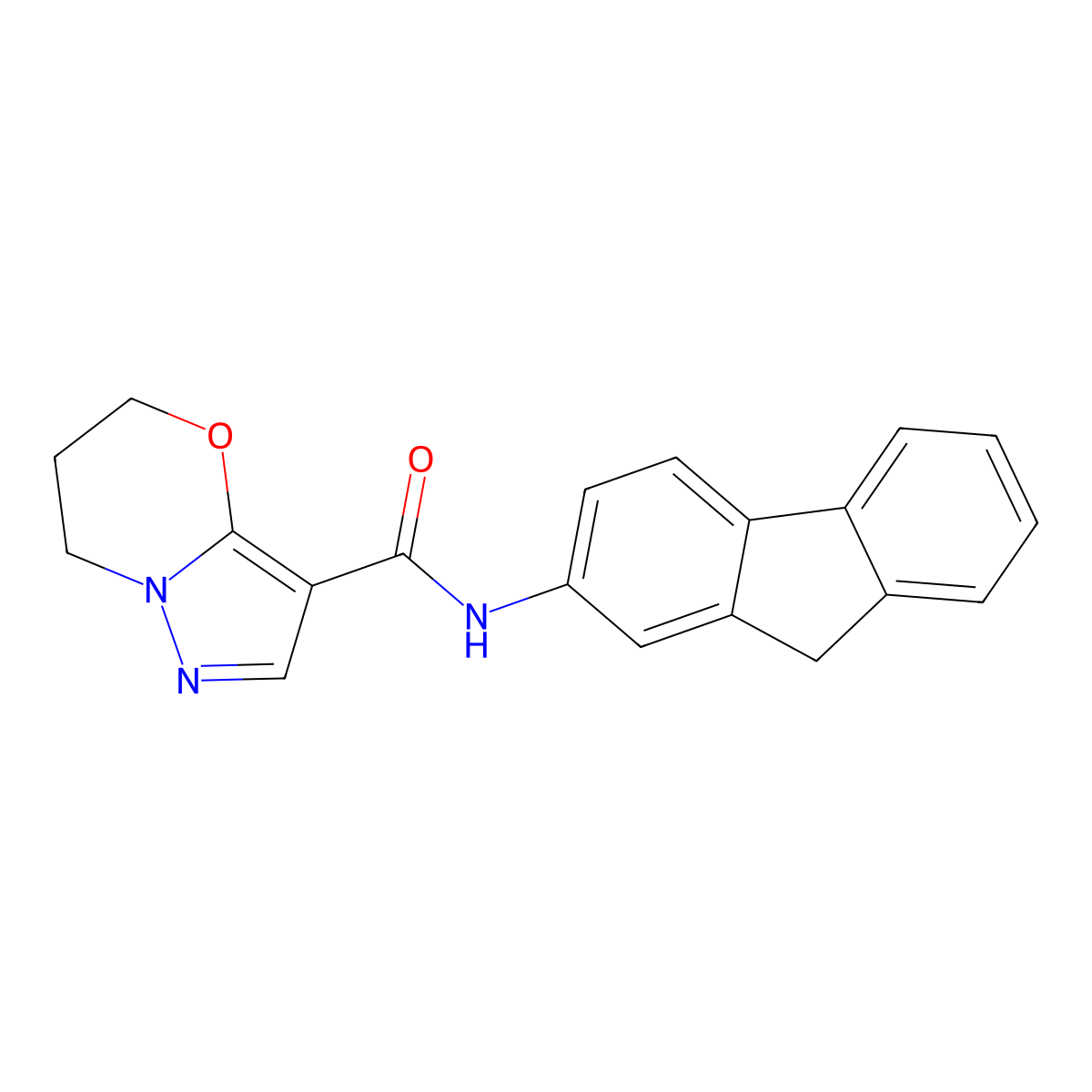 N-(9H-fluoren-2-yl)-6,7-dihydro-5H-pyrazolo[5,1-b][1,3]oxazine-3-carboxamide molecular structure, CAS 1428363-17-0