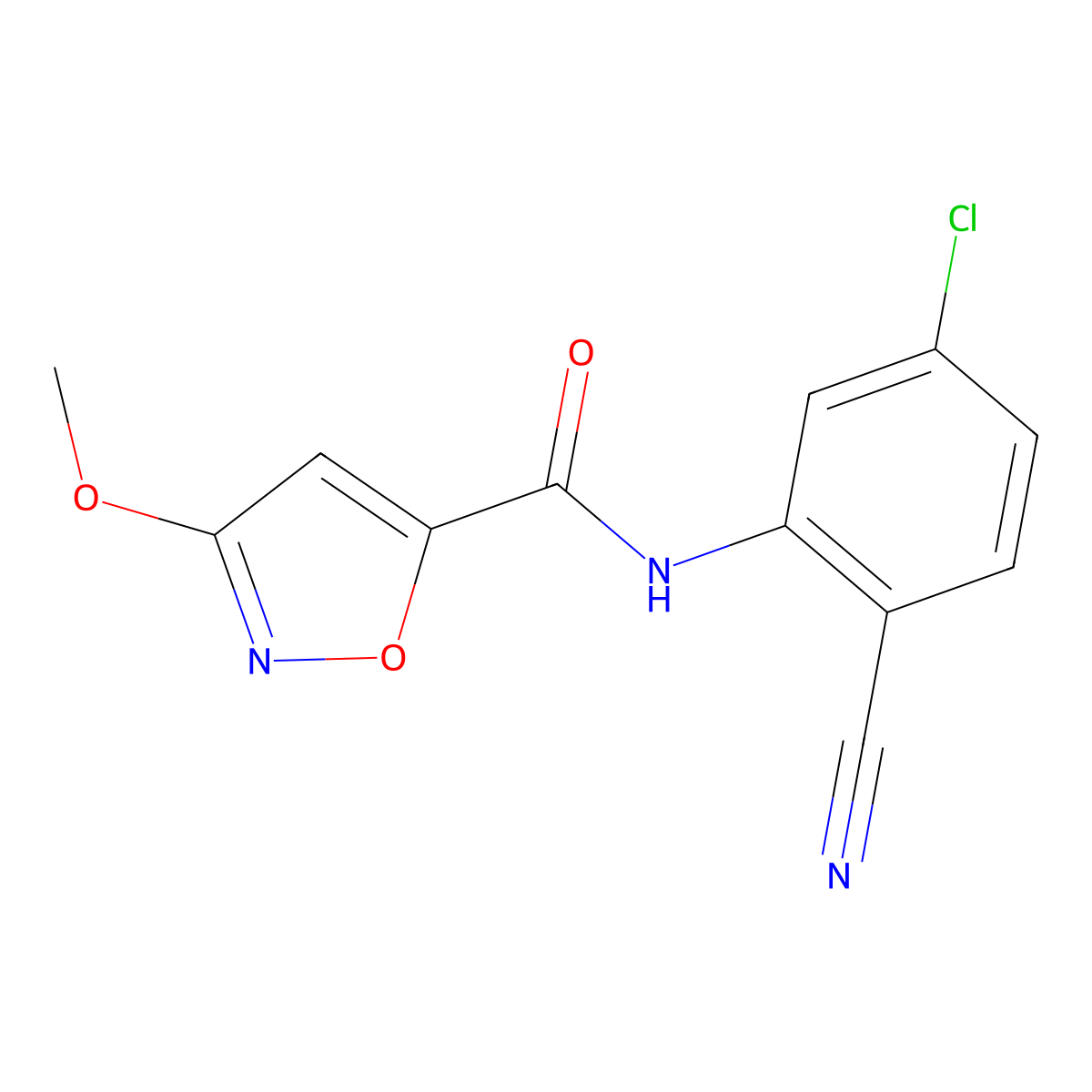 N-(5-chloro-2-cyanophenyl)-3-methoxyisoxazole-5-carboxamide molecular structure, CAS 1428363-25-0