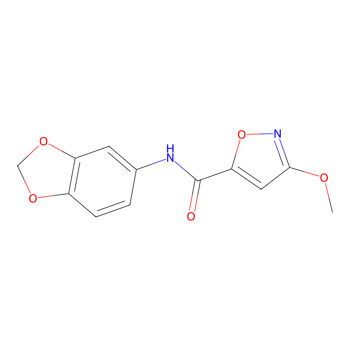 N-(benzo[d][1,3]dioxol-5-yl)-3-methoxyisoxazole-5-carboxamide molecular structure, CAS 1428363-29-4