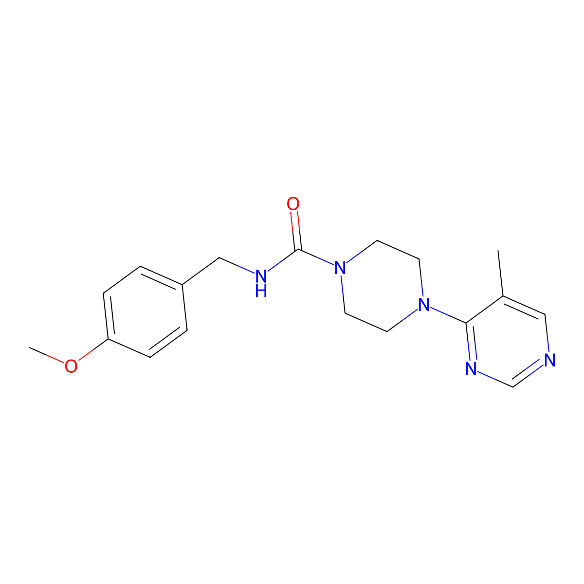N-(4-methoxybenzyl)-4-(5-methylpyrimidin-4-yl)piperazine-1-carboxamide molecular structure, CAS 1428363-40-9