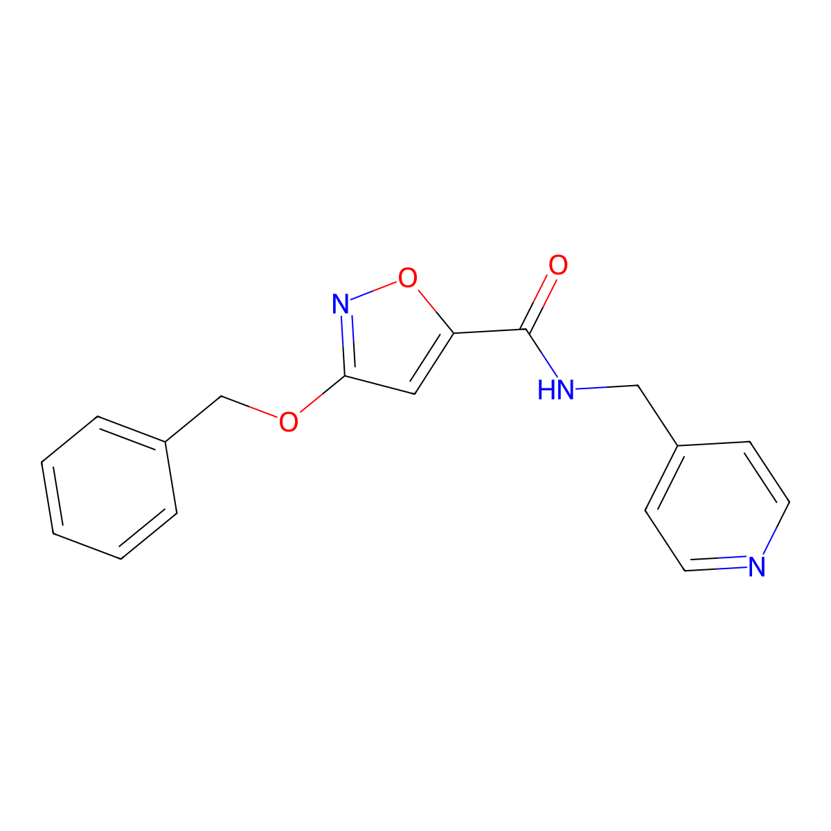 3-(benzyloxy)-N-(pyridin-4-ylmethyl)isoxazole-5-carboxamide molecular structure, CAS 1428363-44-3