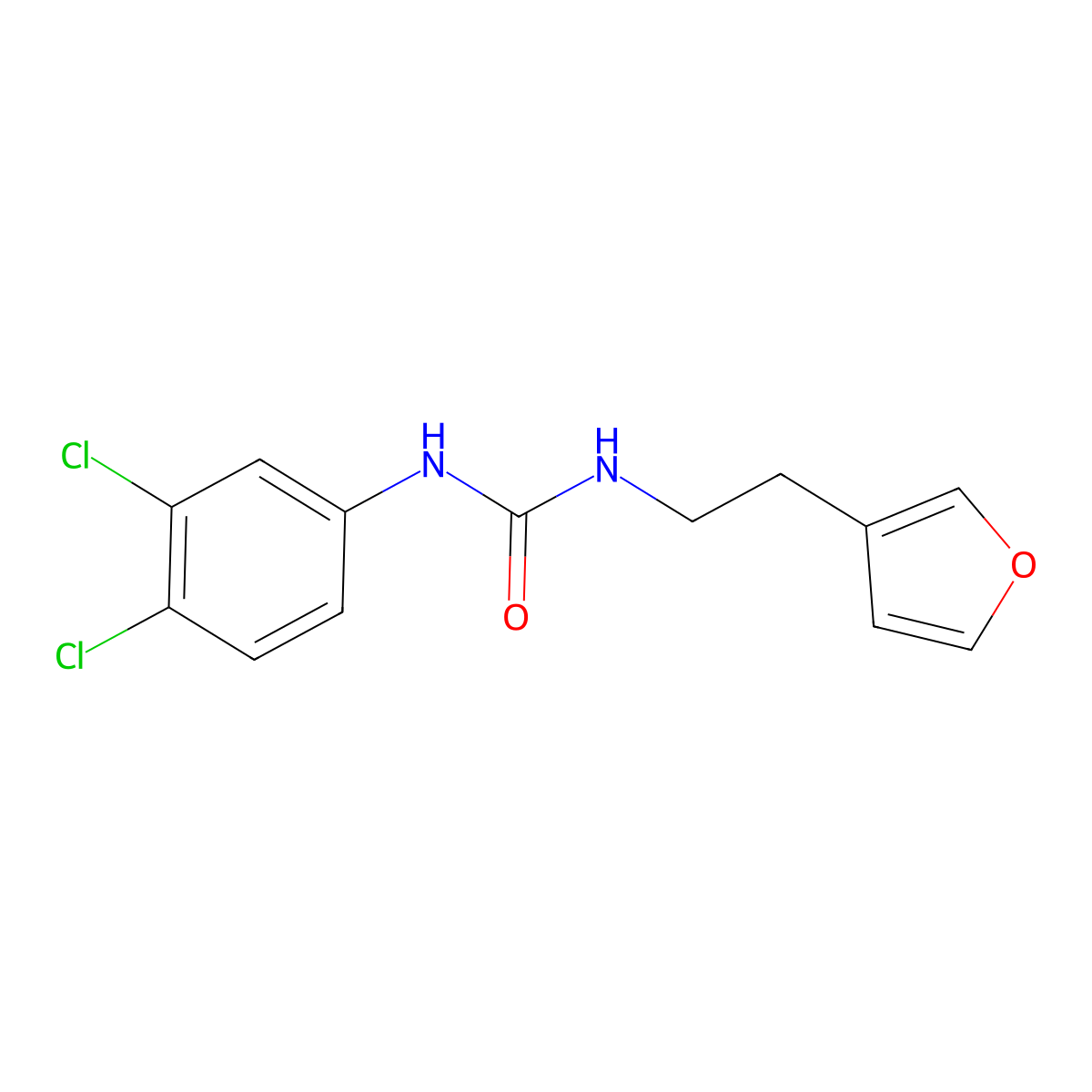 1-(3,4-Dichlorophenyl)-3-[2-(furan-3-YL)ethyl]urea molecular structure, CAS 1428363-45-4