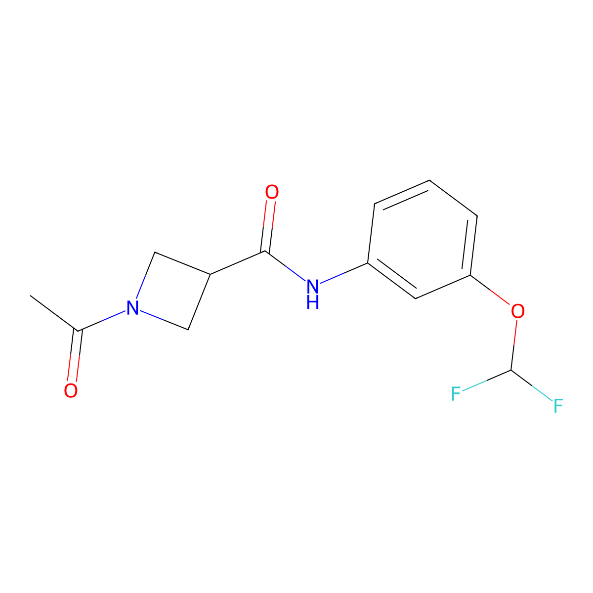 1-Acetyl-N-[3-(difluoromethoxy)phenyl]azetidine-3-carboxamide molecular structure, CAS 1428363-50-1