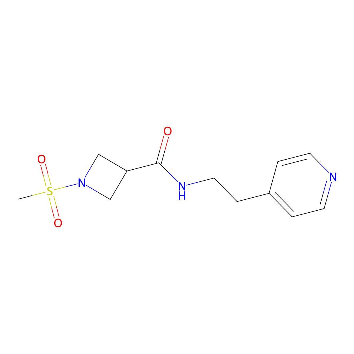 1-(methylsulfonyl)-N-(2-(pyridin-4-yl)ethyl)azetidine-3-carboxamide molecular structure, CAS 1428363-78-3