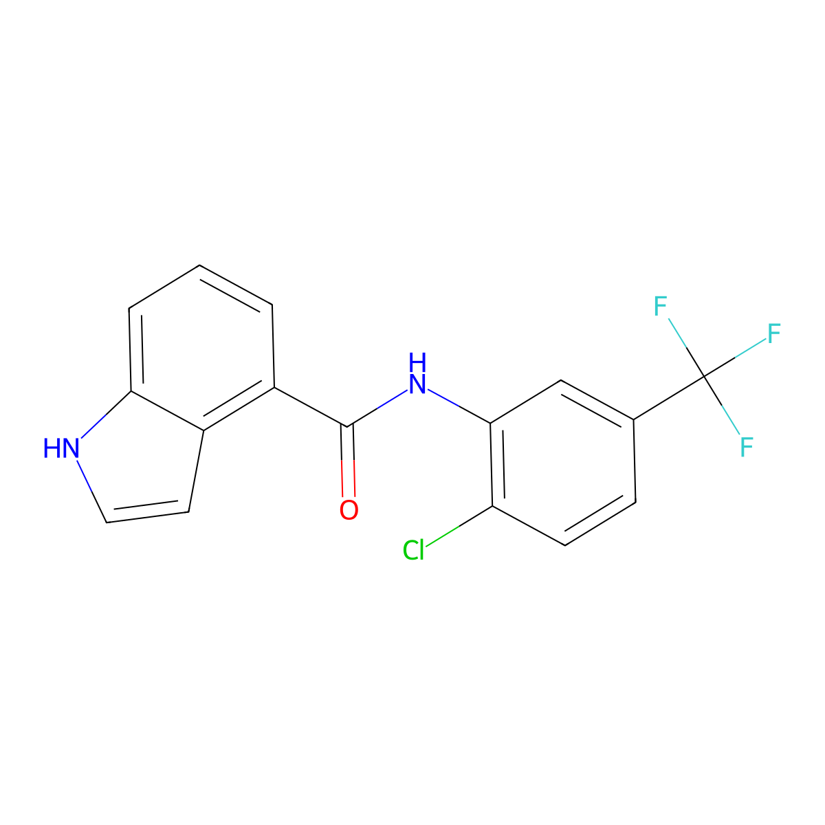 N-[2-Chloro-5-(trifluoromethyl)phenyl]-1H-indole-4-carboxamide molecular structure, CAS 1428363-90-9
