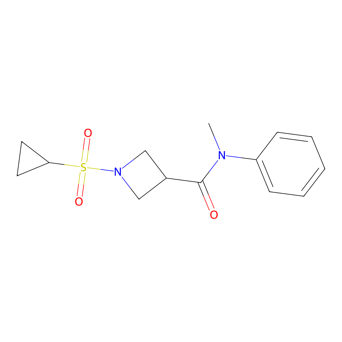 1-(cyclopropylsulfonyl)-N-methyl-N-phenylazetidine-3-carboxamide molecular structure, CAS 1428364-00-4