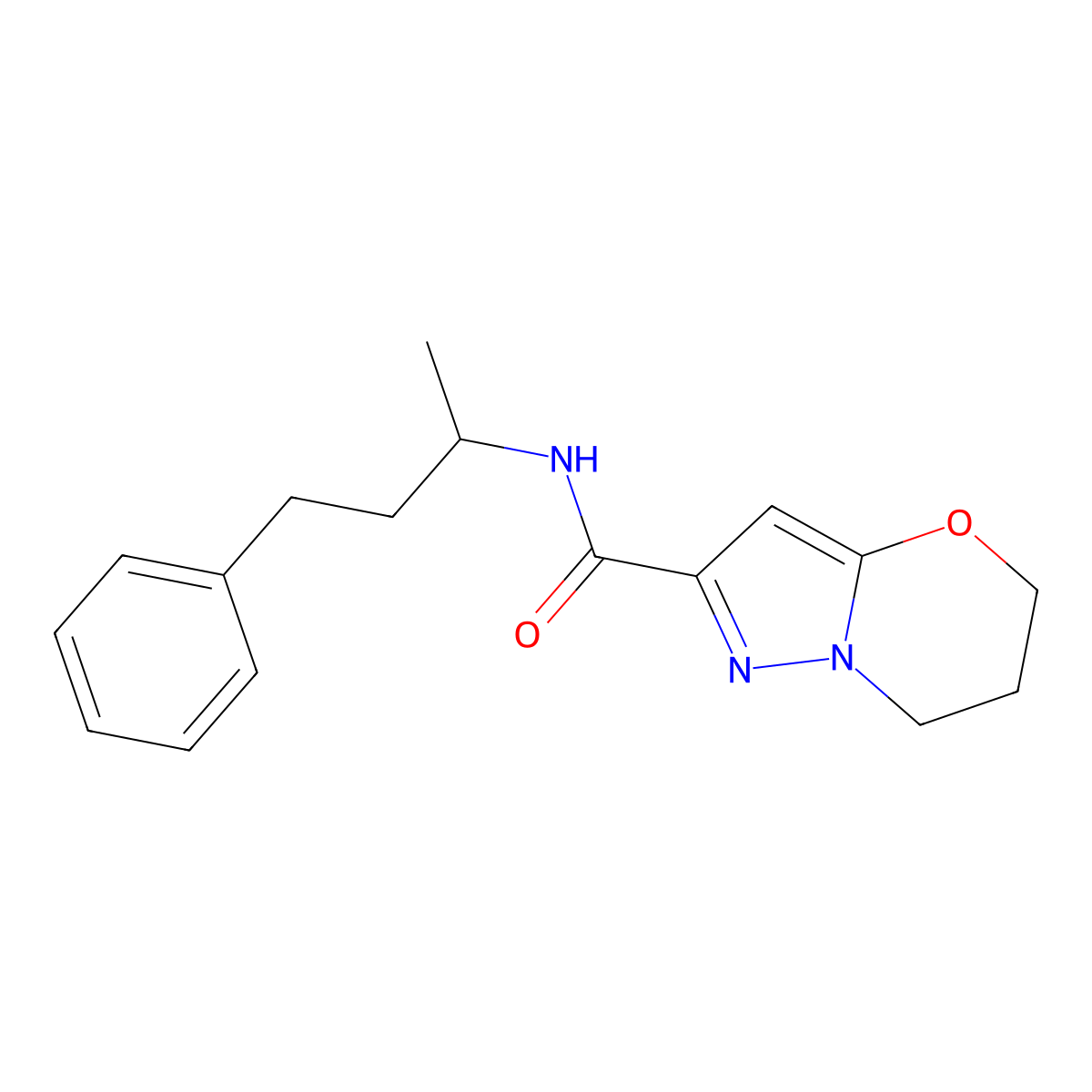 N-(4-phenylbutan-2-yl)-6,7-dihydro-5H-pyrazolo[5,1-b][1,3]oxazine-2-carboxamide molecular structure, CAS 1428364-10-6