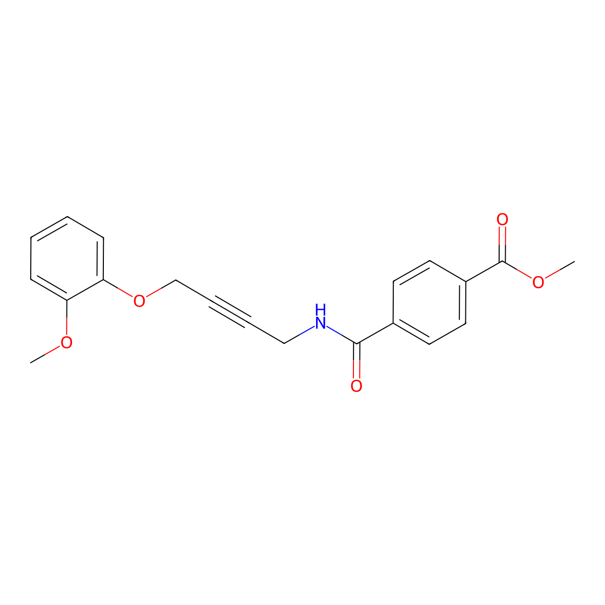 Methyl 4-{[4-(2-methoxyphenoxy)but-2-YN-1-YL]carbamoyl}benzoate molecular structure, CAS 1428364-12-8