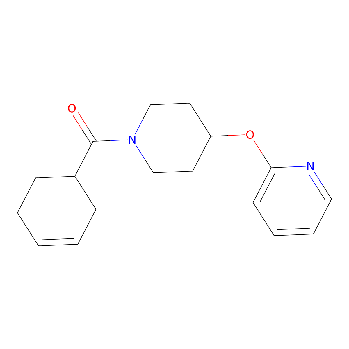 Cyclohex-3-en-1-yl(4-(pyridin-2-yloxy)piperidin-1-yl)methanone molecular structure, CAS 1428364-16-2