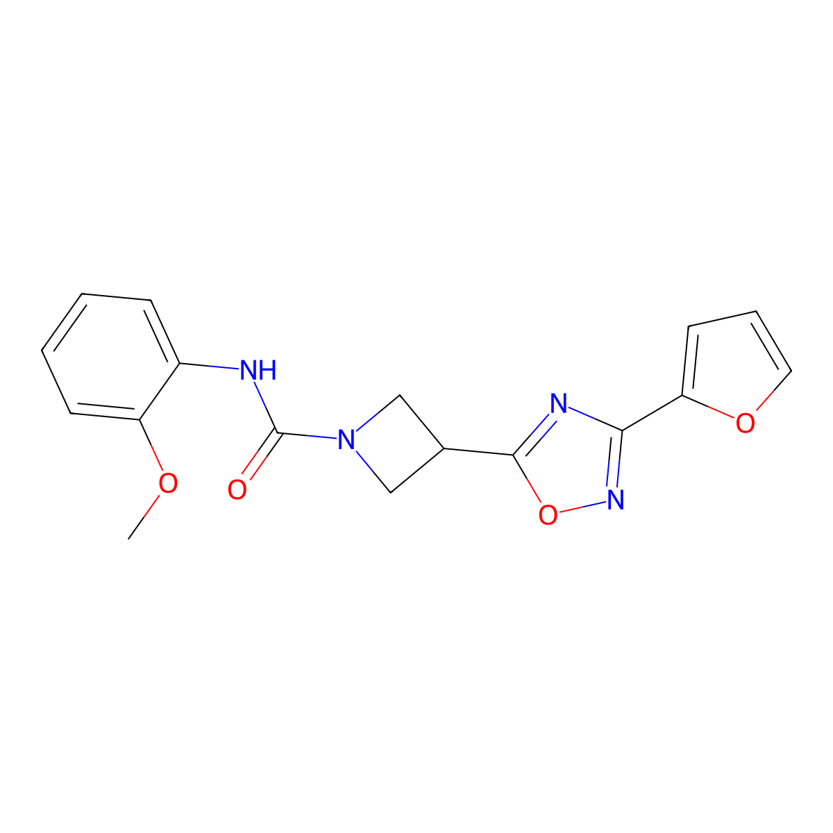 3-[3-(Furan-2-YL)-1,2,4-oxadiazol-5-YL]-N-(2-methoxyphenyl)azetidine-1-carboxamide molecular structure, CAS 1428364-33-3