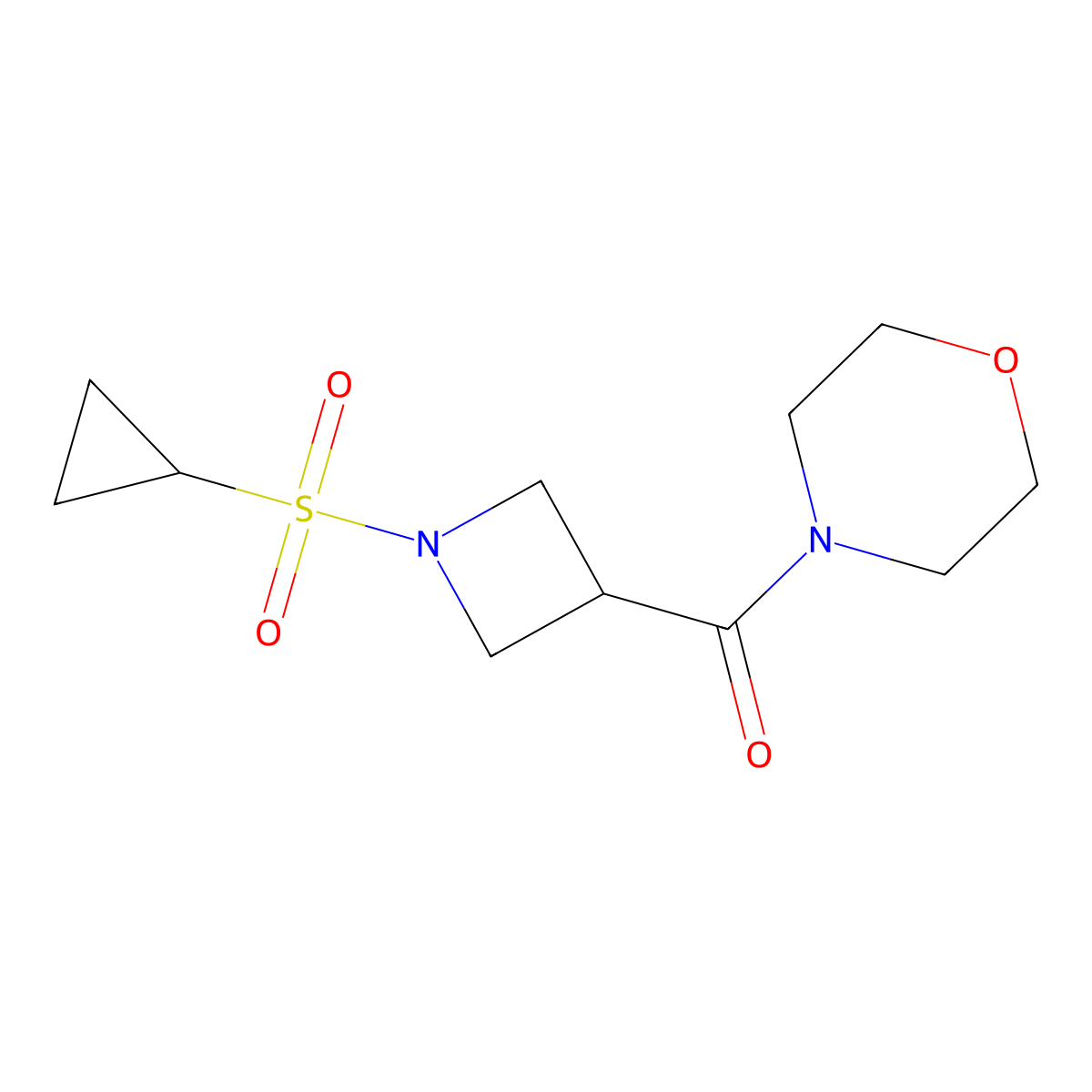 (1-(Cyclopropylsulfonyl)azetidin-3-yl)(morpholino)methanone molecular structure, CAS 1428364-38-8