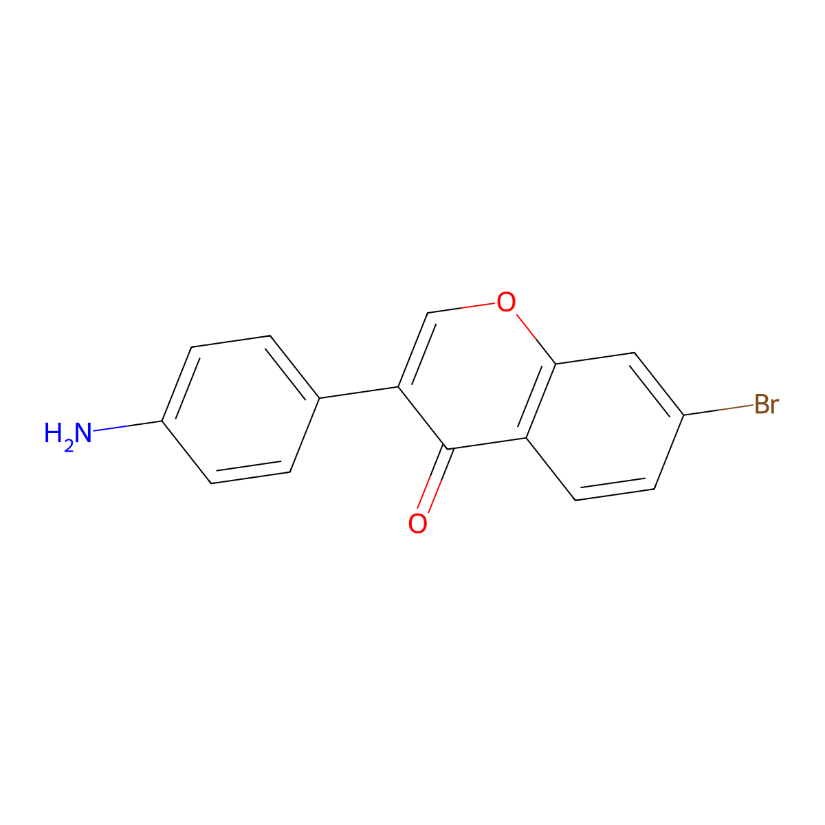 3-(4-aminophenyl)-7-bromo-4H-chromen-4-one molecular structure, CAS 1428364-43-5